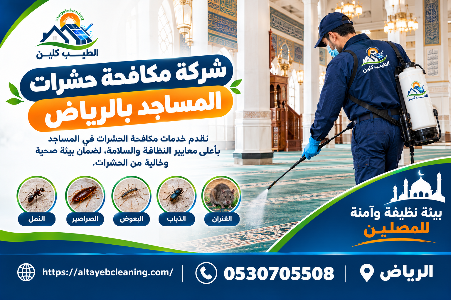 شركة مكافحة حشرات المساجد بالرياض